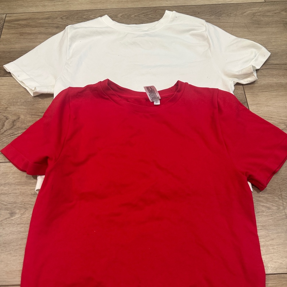 A New Day Vibrant Red and Classic White Tops